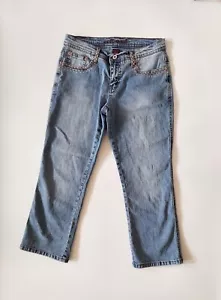 Willi Smith Low Rise Jeans Size 4 Studded Embellished Denim Blue - Picture 1 of 6