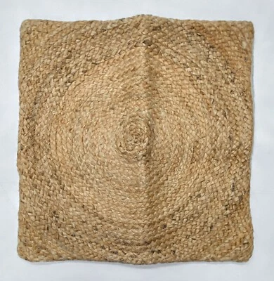 NEW Pottery Barn Avena Braided Jute & Linen/Cotton 20 x 20" Pillow Cover~Natural - Image 1 of 2