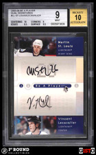 POP 1: Martin St. Louis Lecavalier BGS 9 w 10 Auto: 2005-06 BAP Dual Sigs Gisto