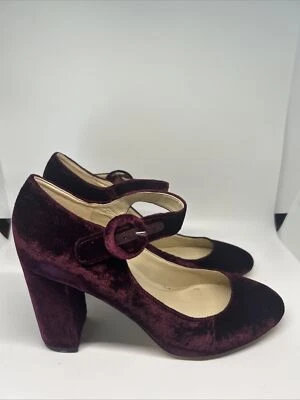 Zapatos de salón retro de terciopelo con tacón ancho Shaylie Mary Jane 8,5 borgoña Marc Fisher para mujer Foto 1 de 4