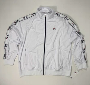 FILA Mens White Full Zip Graphic Track Jacket Size 4XL NWT Active Logo - Picture 1 of 10