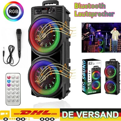 8,5-Zoll Mobiler DJ PA Party Bluetooth Lautsprecher LED Karaoke Maschine RGB 30W - Bild 1 von 4