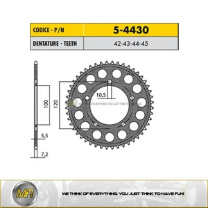 APRILIA TUONO V4 FACTORY 1100 2015 2016 2017 COURONNE ERGAL SUNSTAR 525 43 DENTS - Imagen 1 de 1