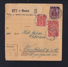 Dt. Reich Paketkarte 1922 Wiesloch nach Frankfurt am Main geprüft