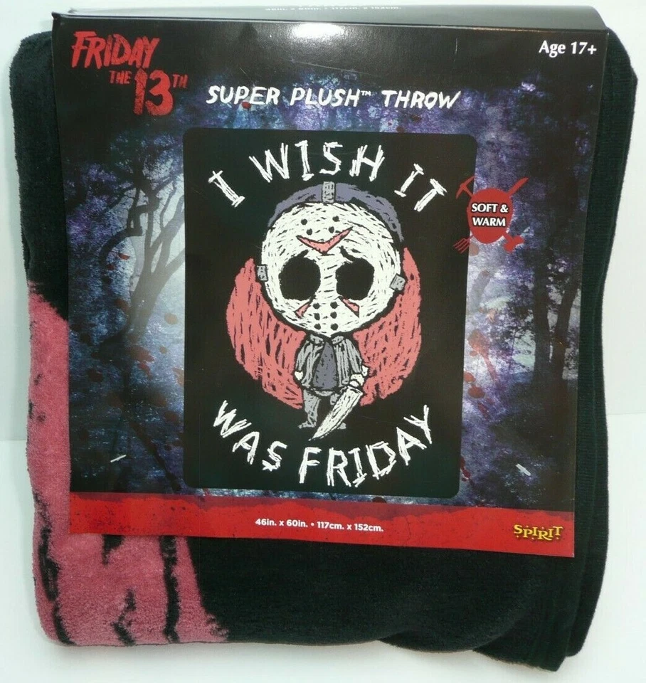 Friday the 13th Super Plush Throw Blanket Chibi Jason Voorhees I Wish It Was - Image 1 of 4