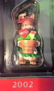 Vintage American Greetings 2002 "For my Friend" Hase & Blumentopf Ornament Neu - Bild 1 von 3