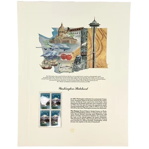 Bernice Kochan Washington Statehood Postage Stamp Art USPS Farmable Gift 1989 - Picture 1 of 7