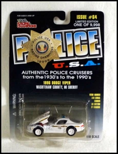 Racing Champions 96 Dodge Viper Washtenaw Co, MI Sheriff Car Issue #64 #Z613 - Picture 1 of 5