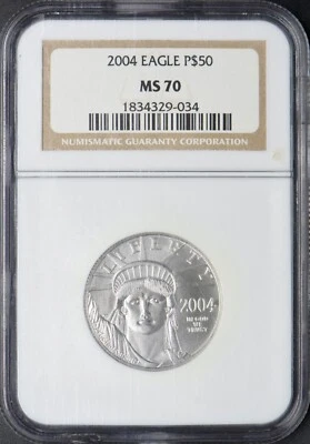 2004 $50 American Platinum Eagle - NGC MS70 - Brown Label - ✪COINGIANTS✪ - Image 1 of 2