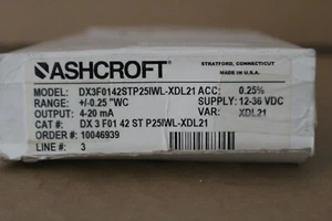 TRANSMISOR DE PRESIÓN DIFERENCIAL ASHCROFT DX3F0142STP25IWL-XDL21 - Imagen 1 de 12