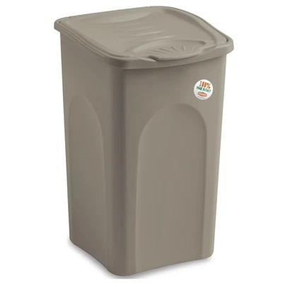 Wäschekorb mit Deckel 50L Braun Kunststoff Wäschesammler Wäschetonne Wäscheeimer - Bild 1 von 4