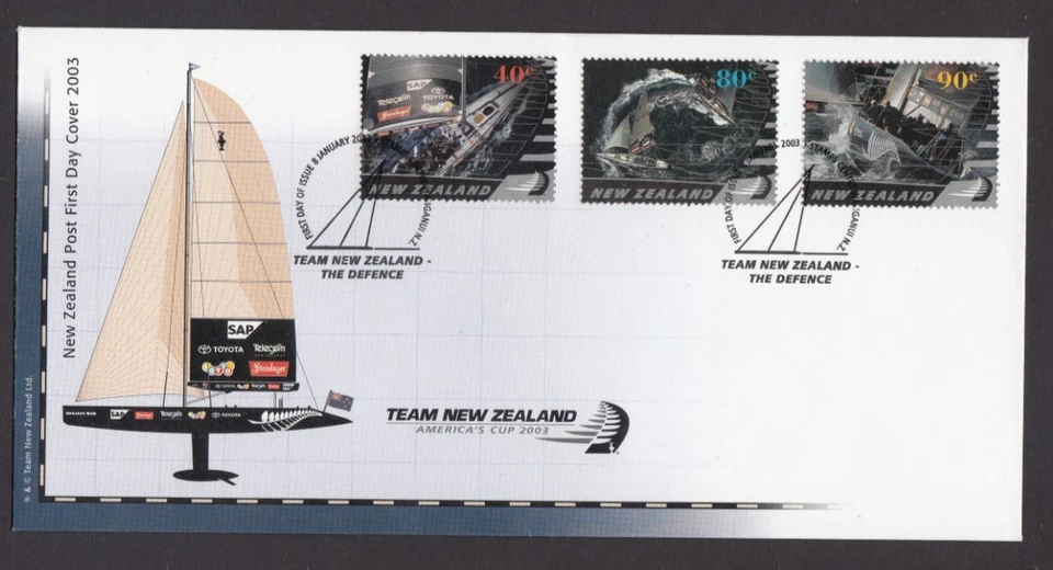 New Zealand Stamps.Decimal.1st Day Cover.America's Cup Defence.2003. - Image 1 of 1