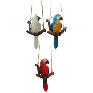 Garten Papagei Figur hängend Harz Garten Vogel Statue Deko Geschenk Basteln Tier - Bild 1 von 17