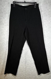 Briggs New York schwarze Nadelstreifen Anzughose Damengröße 8 hoher Bund Viskose-Mischung - Bild 1 von 7