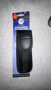 Police Mace Holder Black Molded 5.5" Deep Poly Webbing Flap Closure - Picture 1 of 18