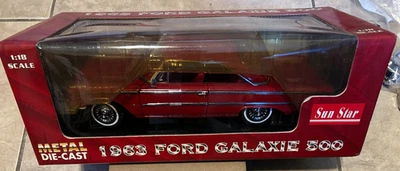 1963 Red Ford Galaxie 500 1/18 Sun Star Die Cast NEW in Box - Image 1 of 3