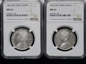  Lote de 2 monedas 1862 M NGC MS61 - Imagen 1 de 2