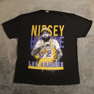 Nipsey Hussle Shirt Mens 2X-Large Black Graphic Short Sleeve Los Angeles Lakers - Picture 1 of 9