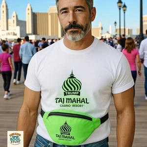Riñonera Trump Taj Mahal Atlantic City Vintage Rara Bolso Cintura Verde Casino - Imagen 1 de 13
