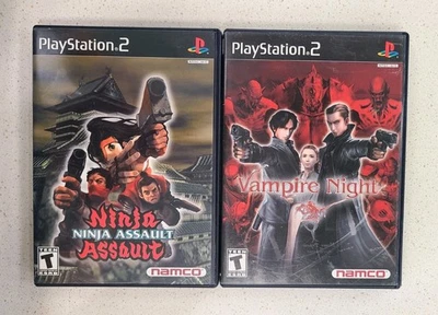 Vampire Night & Ninja Assault (PlayStation 2, PS2, 2001) CIB w/Manual. Tested - Image 1 of 4