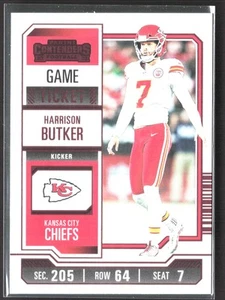2023 Panini Contenders Harrison Butker #49 Game Ticket Red Kansas City Chiefs - Picture 1 of 2