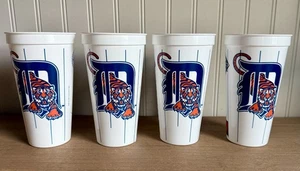 Vintage 1994 Set of 4 MLB Detroit Tigers ICEE Promotional Cups Plastic Unused - Picture 1 of 9