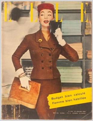 'ELLE' FRENCH VINTAGE MAGAZINE 23 JANUARY 1956 - Image 1 of 3
