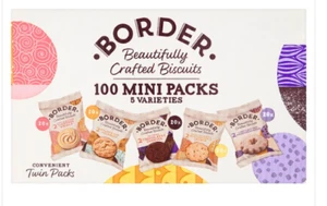 Border 100 Mini Packs Biscuits 5 Varieties - Picture 1 of 1