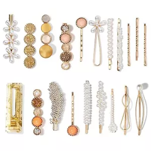 20 PCS Hair Accessories Pearl Hair Clips Set Resin Barrettes Bobby pins Styling - Picture 1 of 7