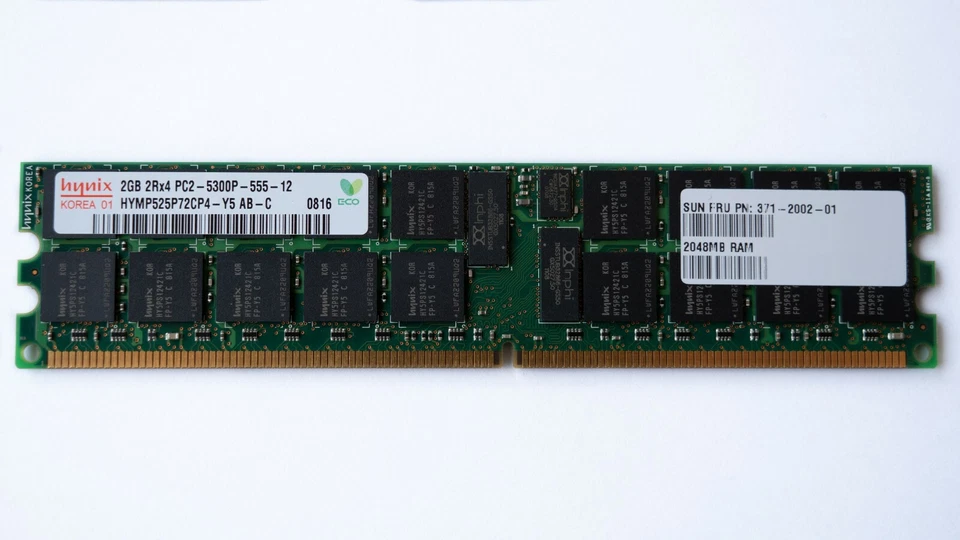 Hynix HYMP525P72CP4-Y5 2GB PC2-5300P 667MHz 2Rx4 memory ECC server RAM - Immagine 1 di 1
