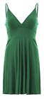New Womens Plus Size Wrap Over Cami Sole Skater Swing Dress 8-22
