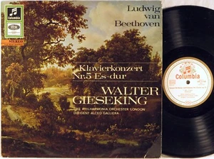 EMI COLUMBIA WHITE/GOLD Beethoven GIESEKING Piano Concerto #5 GALLIERA SMC-91458 - Picture 1 of 3