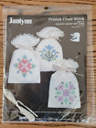 1984 Janlynn Country 3 Sachet Gift Bags Printed Cross Stitch Kit 50-771 Sealed