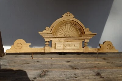 Gründerzeit 85cm SCHRANKAUFSATZ BETTAUFSATZ MUSCHELAUFSATZ Supraporte abgelaugt - Bild 1 von 4