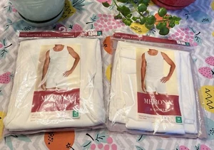 5 Stück Merona 100 % Premium Baumwolle ohne Etikett weiße A-Shirts für Herren (Medium-38/40) - Bild 1 von 4