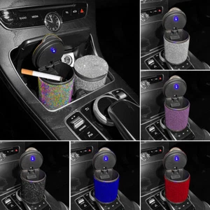 Contenedor de cenizas de cristal brillante para automóvil cenicero cigarrillos vehículo automóvil ventilación de aire - Imagen 1 de 19