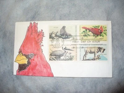 FDC First Day Cover 1972 Wildlife Conservation Cardinal Add-on Cachet - Image 1 of 4