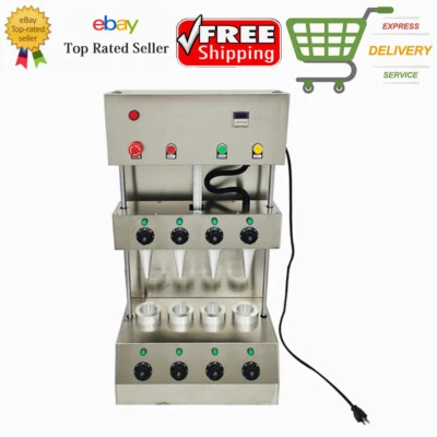 ✅Máquina para hacer conos de pizza eléctrica comercial 4 moldes 3KW 110V nueva Foto 1 de 4