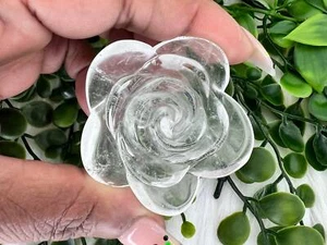 Clear quartz rose - clear quartz flower - quartz crystal rose - 2" natural - Picture 1 of 10