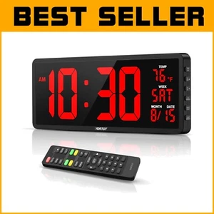 Multi-Function 16" Digital Wall Clock with Temperature & Stopwatch Features - Picture 1 of 9