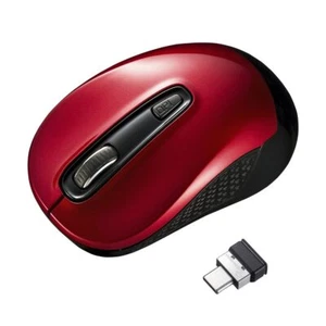 Wireless Type-C blue LED mouse (red) MA-WBLC41R - Picture 1 of 9