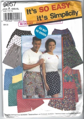 Simplicity Sewing Pattern 9057, Boxer Shorts, Size XXS-XL, Uncut - Image 1 of 2