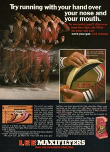 1980 Vintage Print Ad Lee Maxifilters Try running with your hand over nose mouth - Picture 1 of 2