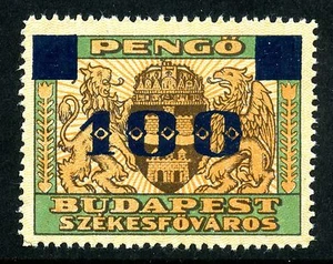 Budapest, Hungría Rev Municipal - Documental - c1945 - Bf. #138 - 100 on 4 P - Imagen 1 de 1