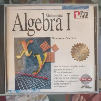 Pro One Multimedia Algebra I 1995 PC CD-ROM for IBM Microsoft Windows - Image 1 of 3