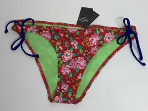 Abercrombie and Fitch | Size M | Red Floral Tie Sides Bikini Swim Bottom NWT - Picture 1 of 12