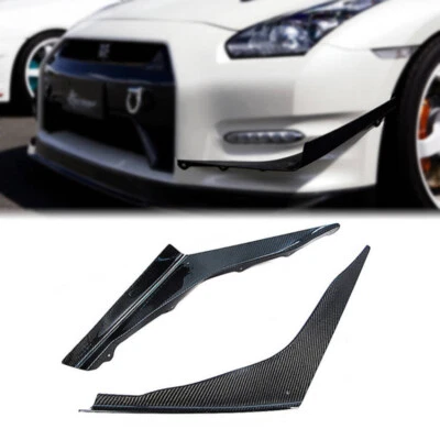 适用于 12-16 日产 R35 GT-R GTR 碳纤维风格前保险杠侧卡纳套件 — 第 1/4 张图片