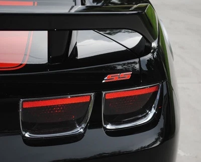 Novo 2 PÇS EMBLEMA PORTA-MALAS VERMELHO cromado SS EMBLEMA Fender Chevy IMPALA COBALT Camaro - Imagem 1 de 4