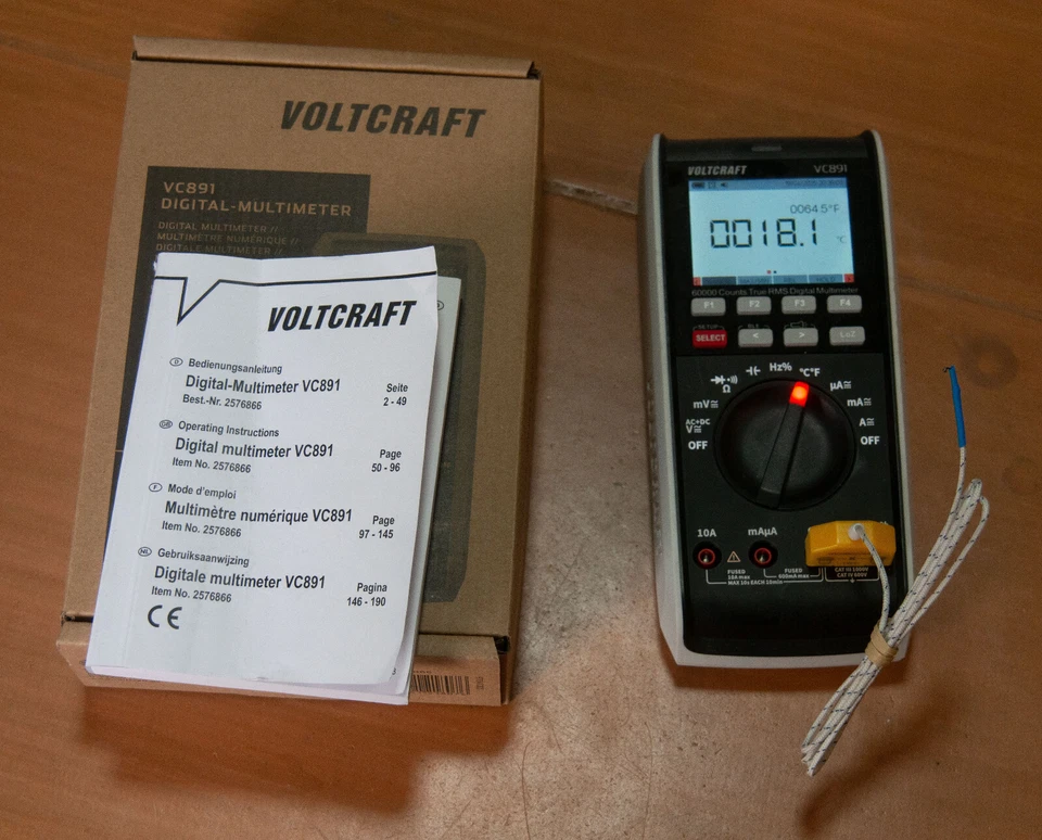 Voltcraft Digitalmultimeter/Datenlogger VC 891 CAT III 1000 V, CAT IV 600 V - Bild 1 von 2