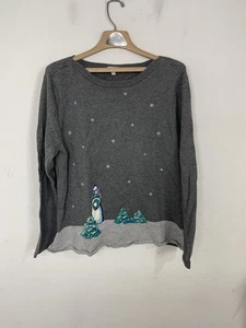 Talbots Sweater Womens XL Holiday Pullover Winter Christmas Trees Lighthouse - Picture 1 of 11